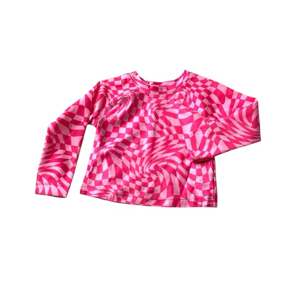 Pink Chevron Rashguard Swim Set - Picture 4 of 12